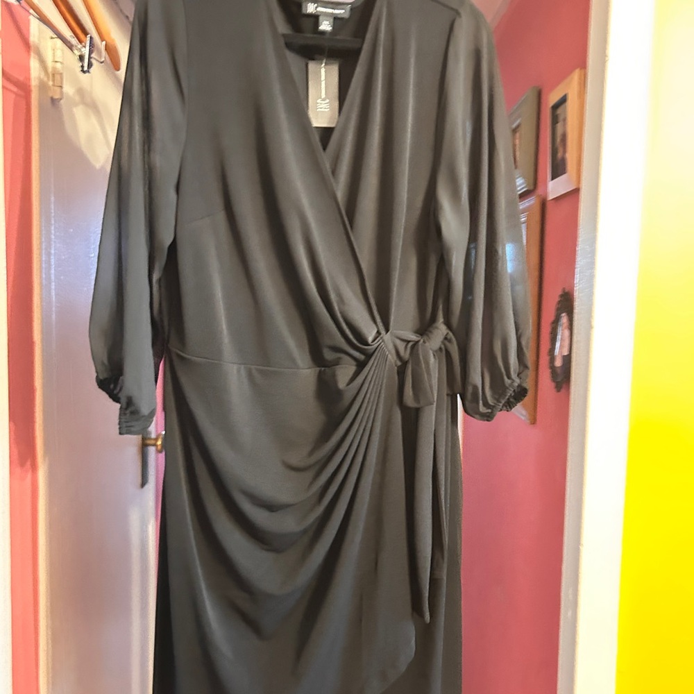 INC International Concepts Black Long Sleeve Dress